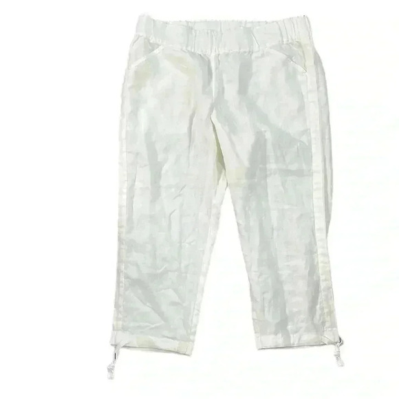 Pure Jill Linen Ankle White Pants Size PL - Picture 1 of 5